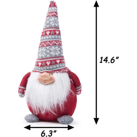 Set of 2 Handmade Christmas Gnomes Plush Swedish Tomte Santa Figurine - Picture 4 of 5